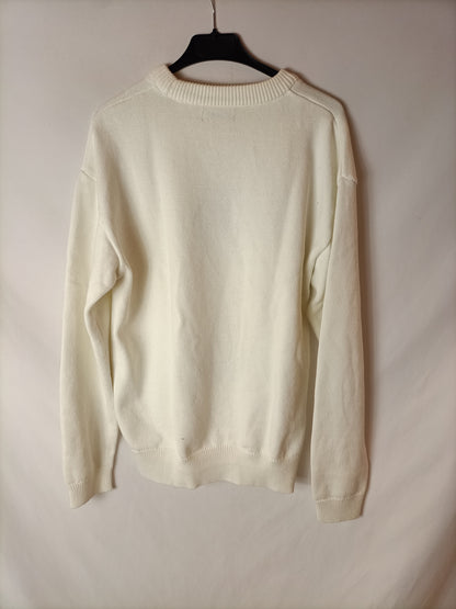 ZARA. Jersey blanco dibujo . T M