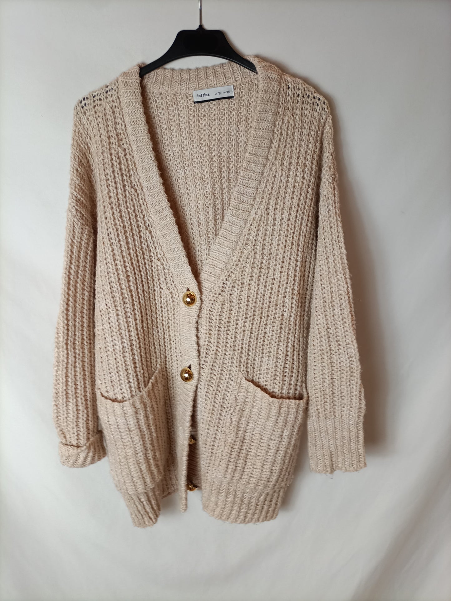 LEFTIES. Cardigan oversized botones dorados. T S