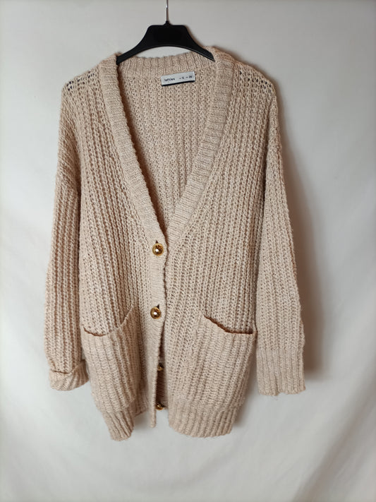 LEFTIES. Cardigan oversized botones dorados. T S