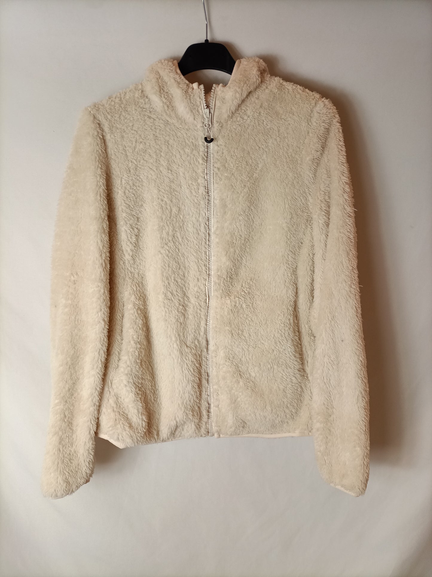 LEFTIES. Beige fur jacket with hood. TM