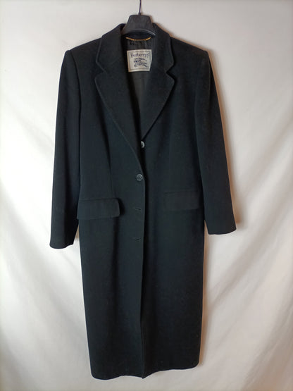 BURBERRY. Abrigo lana negro. T 40