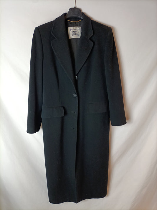 BURBERRY. Abrigo lana negro. T 40