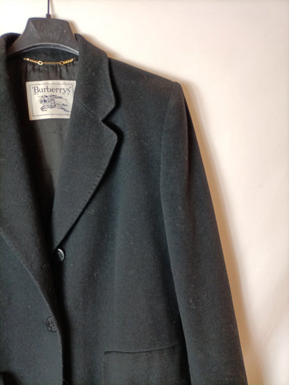 BURBERRY. Abrigo lana negro. T 40