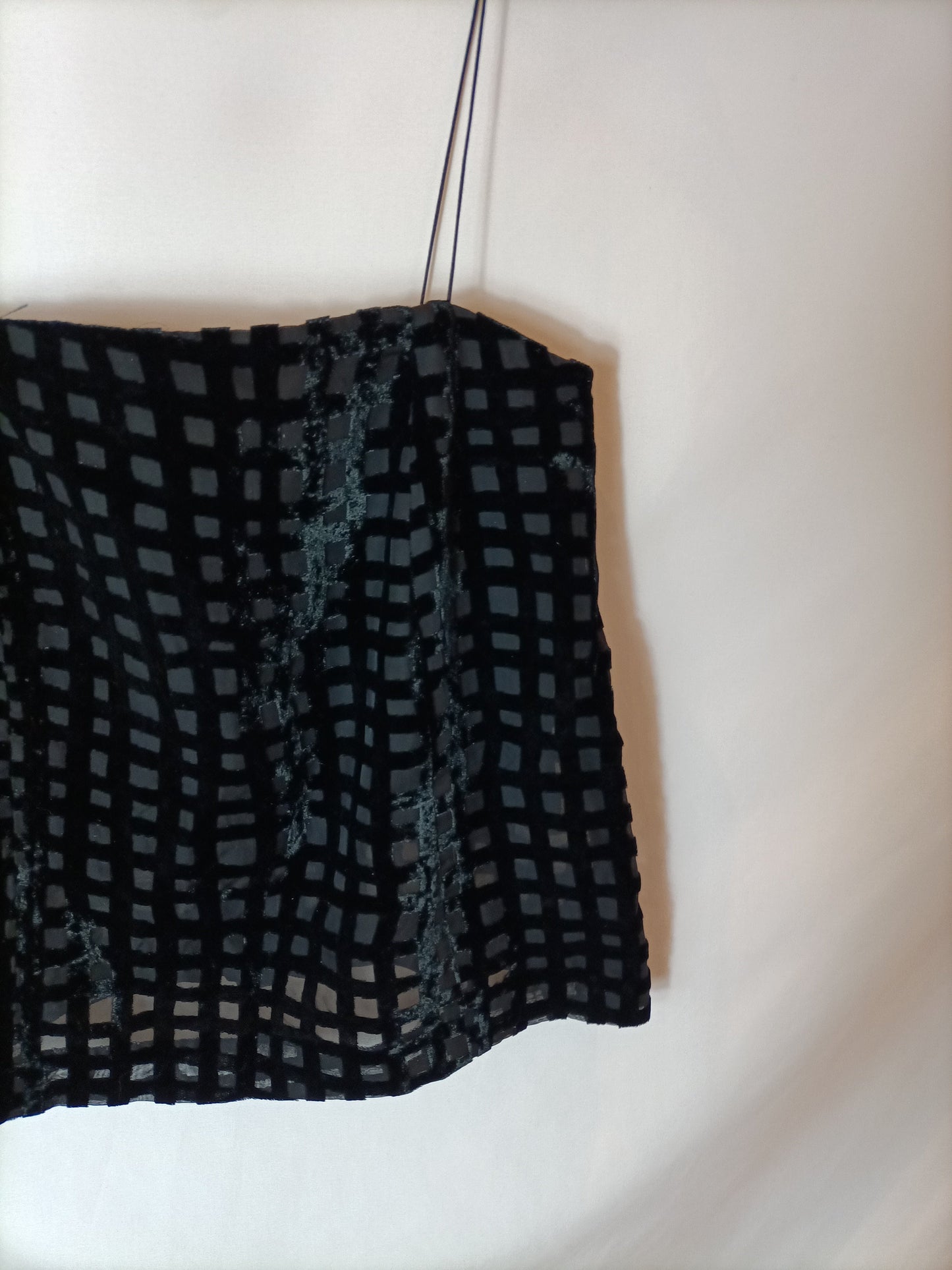 ZARA. Top cuadros terciopelo T.s