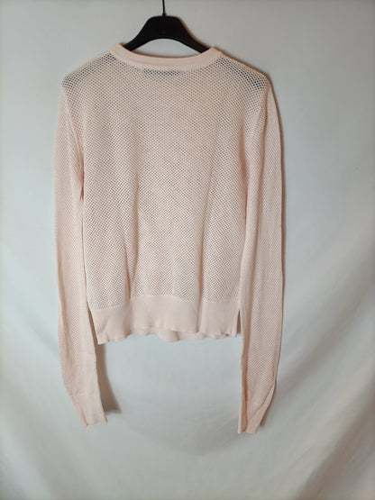 ZARA. Pink mesh beaded top Tl