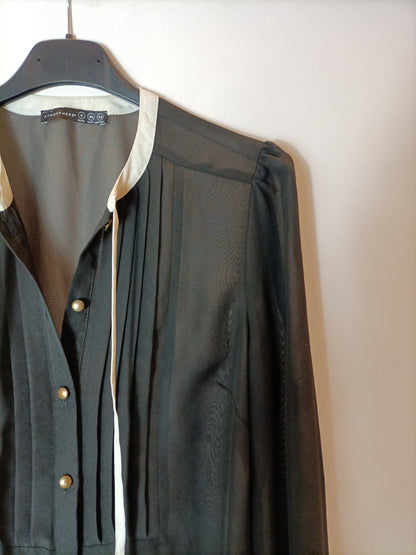 PRIMARK. Black semi-sheer blouse, size 36