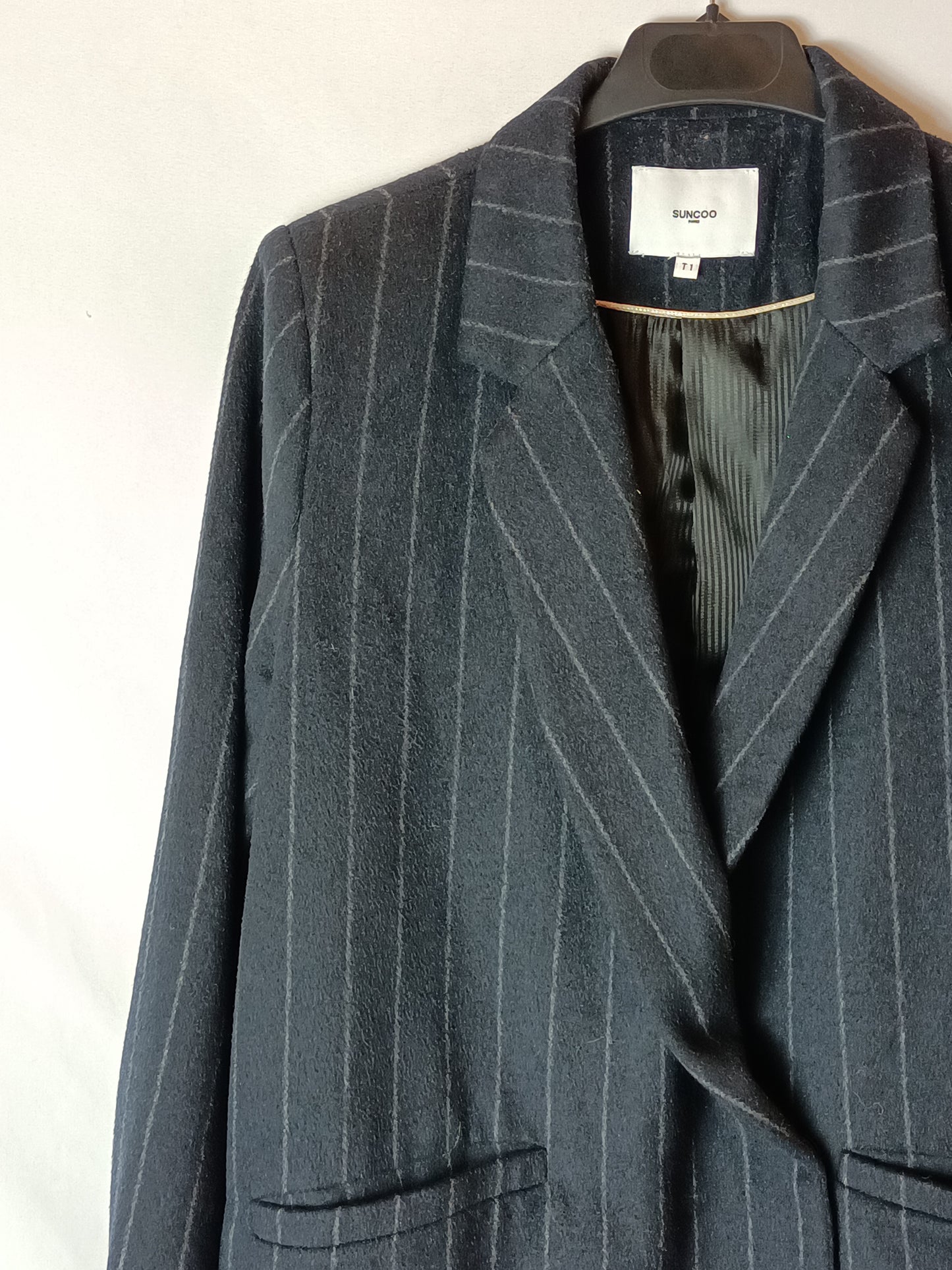 SUNCOO. Blue striped cloth coat S.1(s)