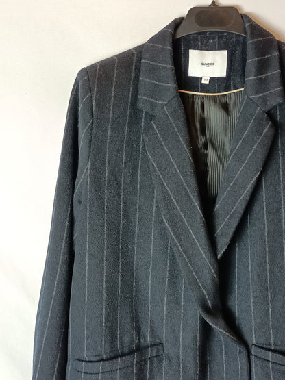 SUNCOO. Blue striped cloth coat S.1(s)