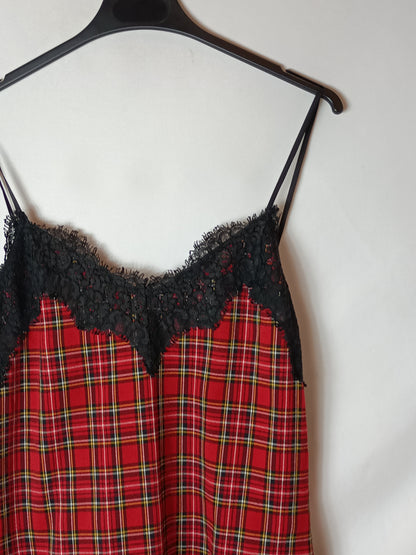 PINKO. Vestido lencero cuadros T.u(s)