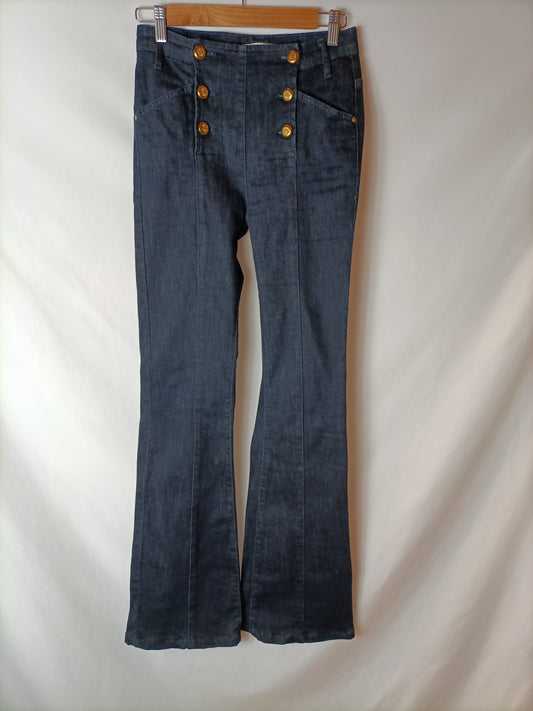 KOCCA JEANS. Button-down denim trousers, size 32