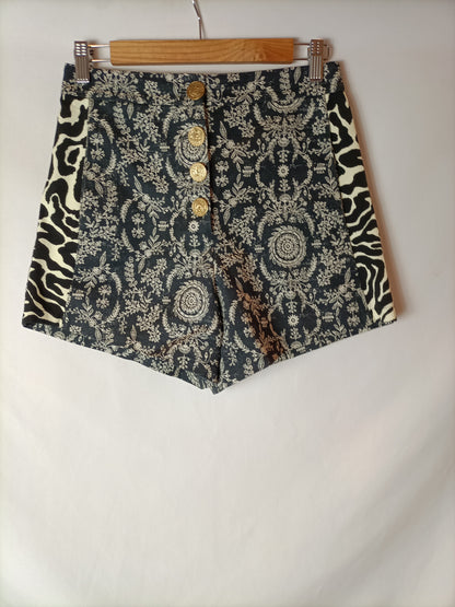 PINKO. Black printed shorts T.36