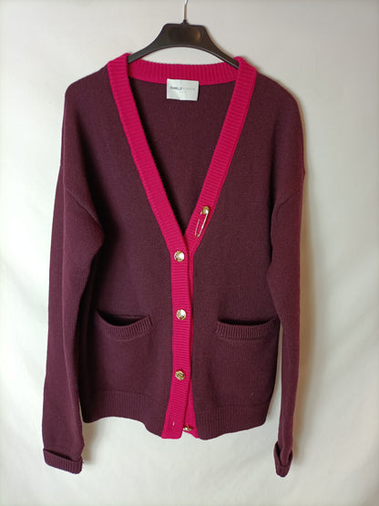 ISABELLE BLANCHE. Burgundy cardigan T.xs