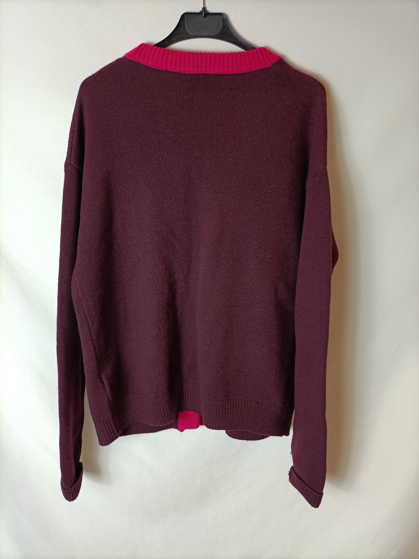 ISABELLE BLANCHE. Burgundy cardigan T.xs