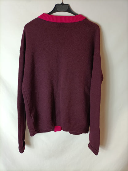 ISABELLE BLANCHE. Burgundy cardigan T.xs