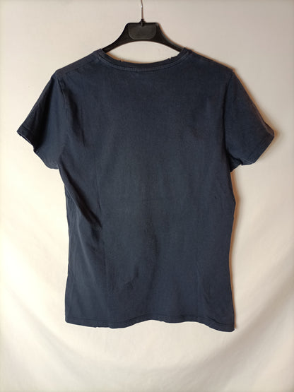 PINKO. Blue T-shirt with drawing Ts