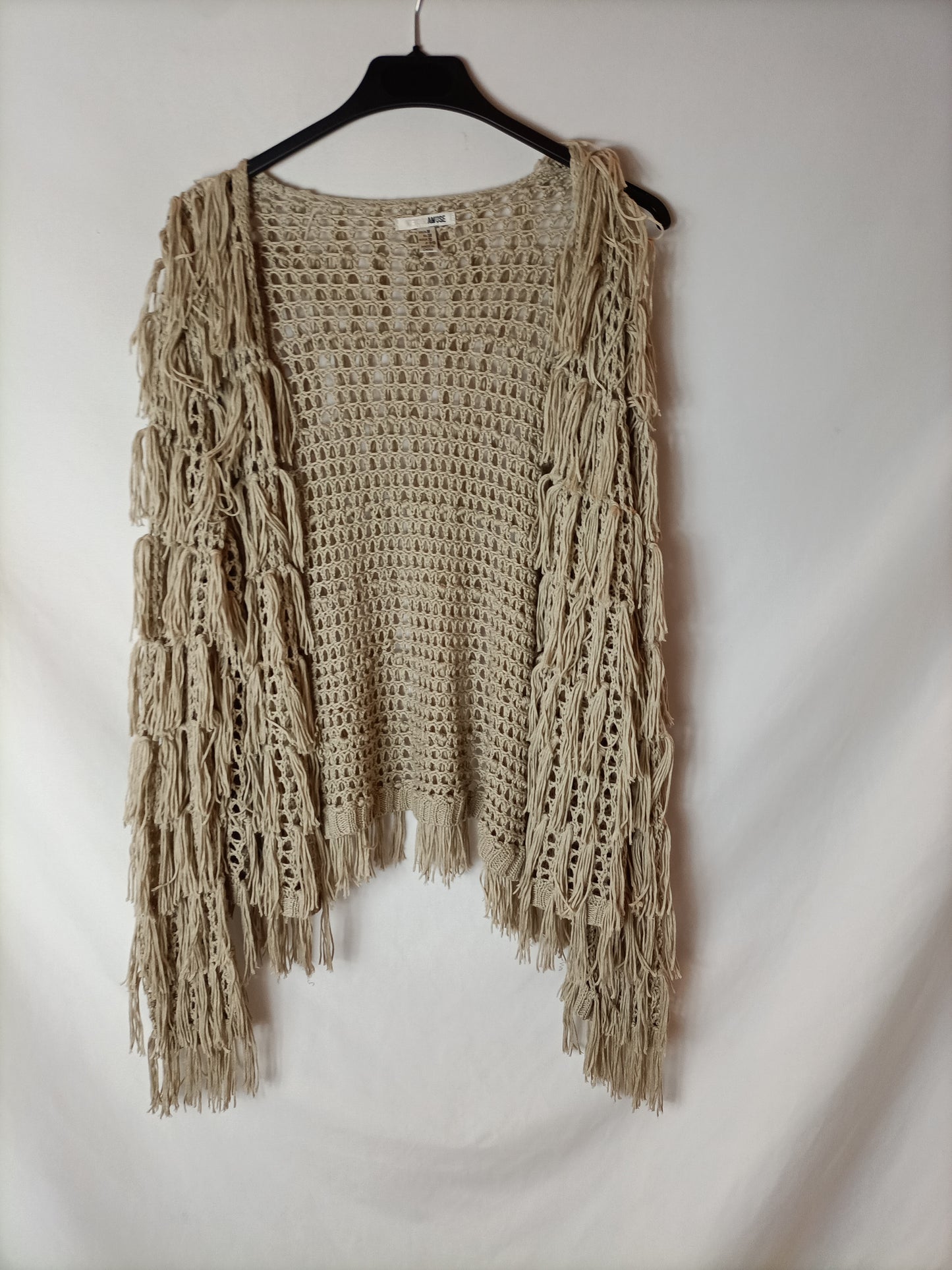 SOCIETY AMUSY. Cárdigan beige flecos T.m