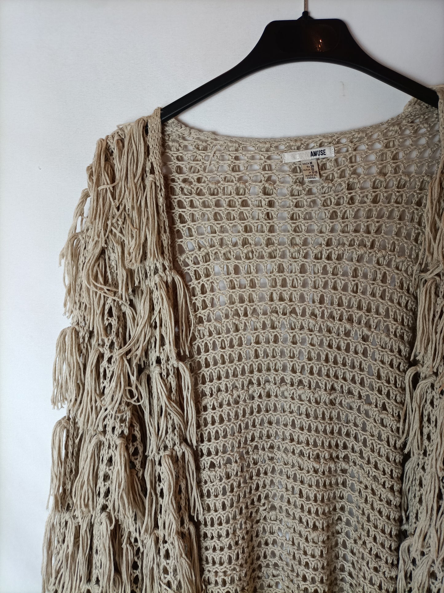 SOCIETY AMUSY. Cárdigan beige flecos T.m