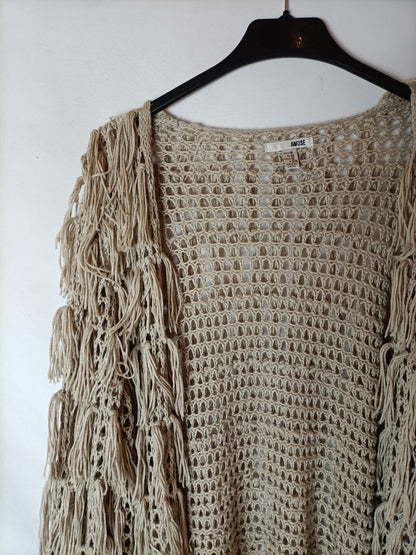 SOCIETY AMUSY. Cárdigan beige flecos T.m