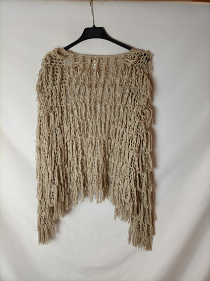 SOCIETY AMUSY. Cárdigan beige flecos T.m