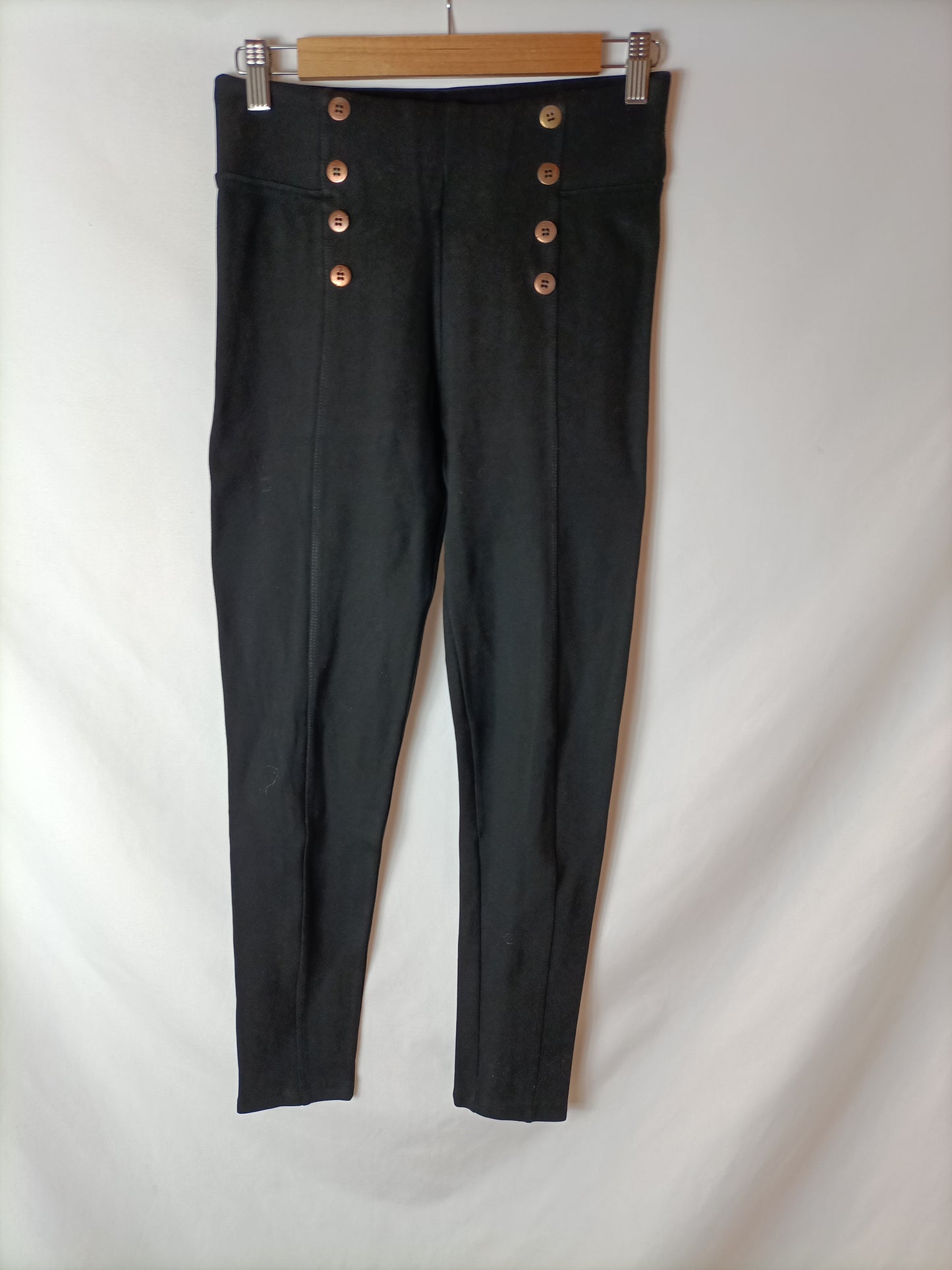 ZARA. Leggins negros botones T.m(tara)