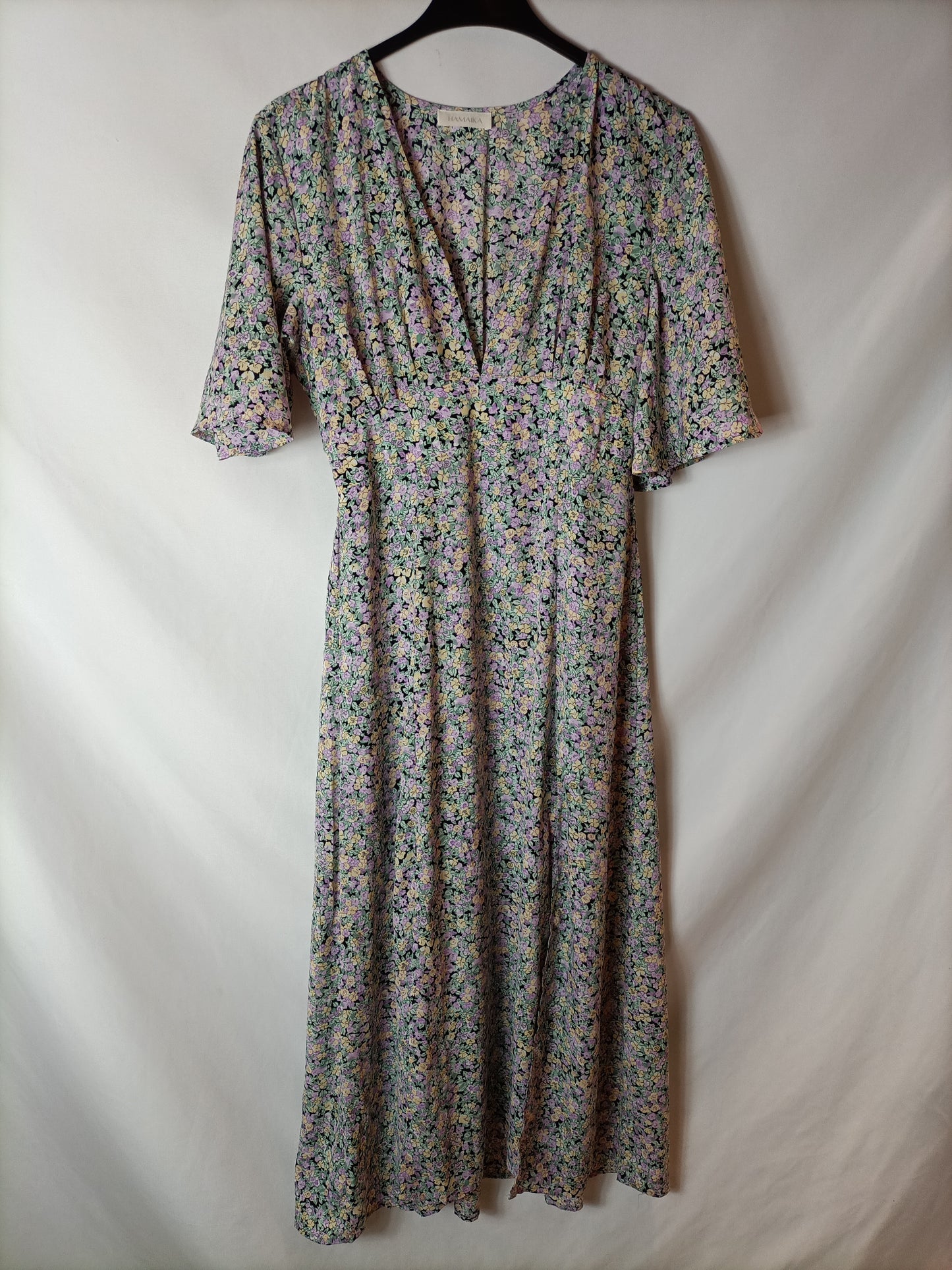 HAMAIKA. Vestido midi flores T.s