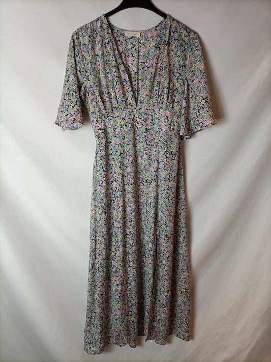 HAMAIKA. Vestido midi flores T.s