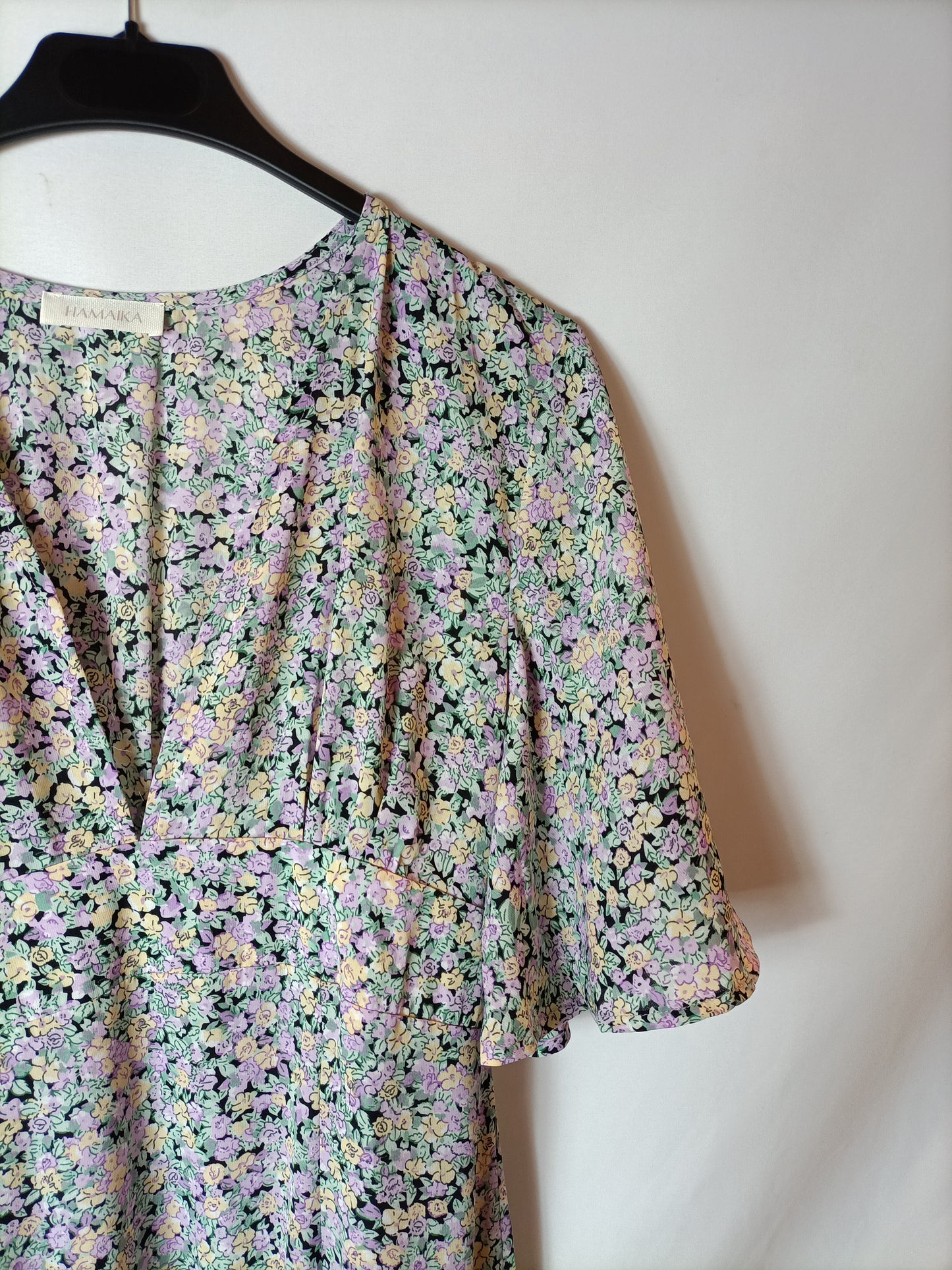 HAMAIKA. Vestido midi flores T.s