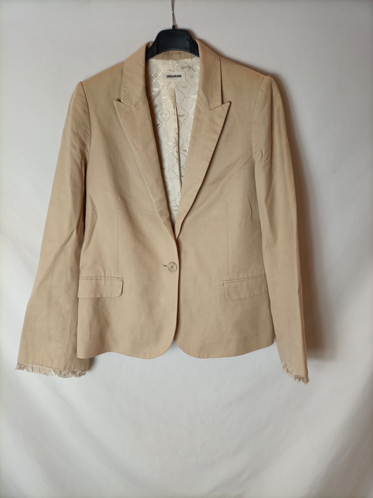 ZADIG&amp;VOLTAIRE. Beige fringed blazer T.36