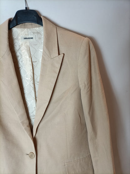 ZADIG&amp;VOLTAIRE. Beige fringed blazer T.36