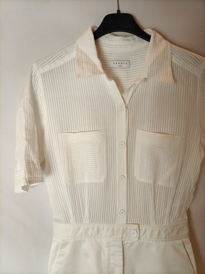 SANDRO. Mono blanco corto T.34