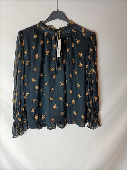 NICOLÍ. Blusa negra estampada T.m