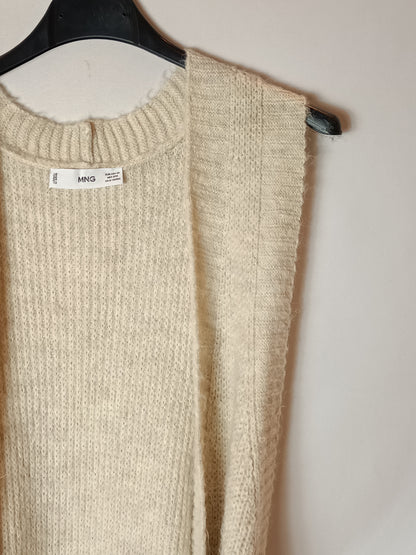 MANGO. Chaleco puto beige T.xs