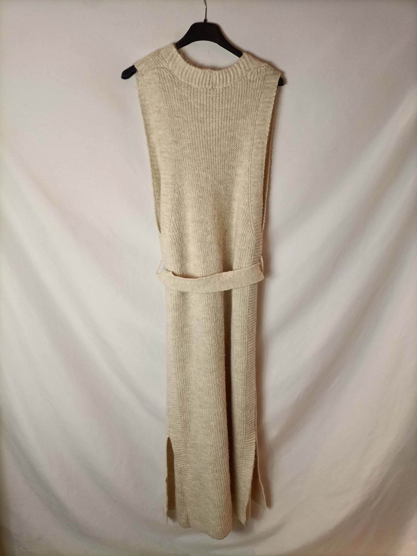 MANGO. Chaleco puto beige T.xs