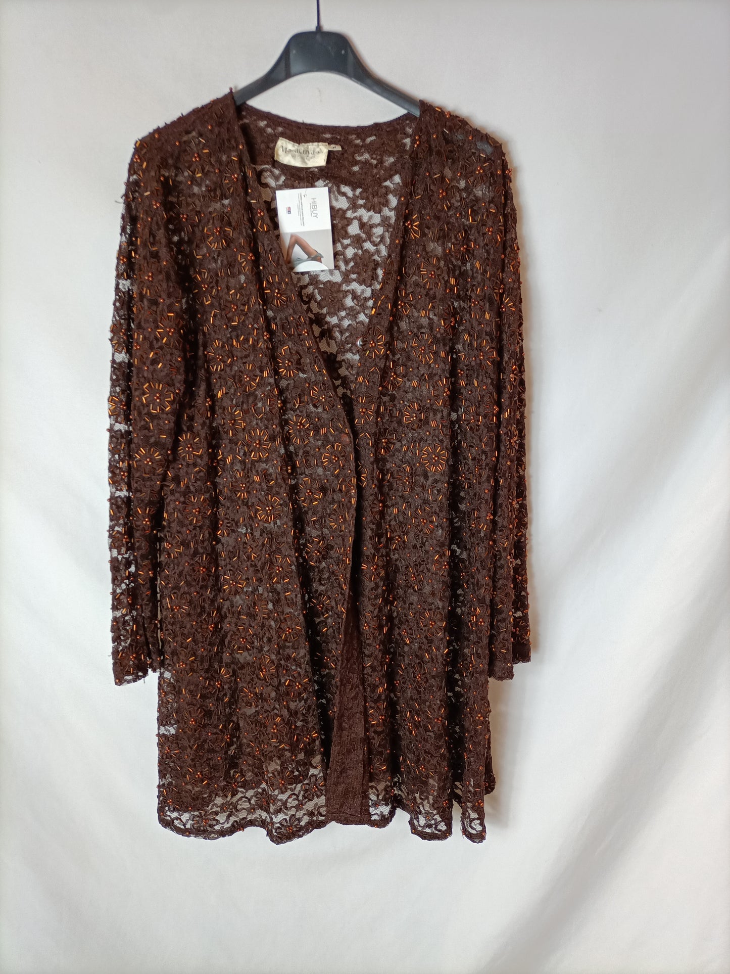 MARACUYA. Brown beaded jacket TU (TARA)