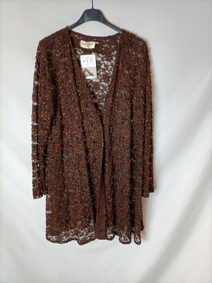 MARACUYA. Brown beaded jacket TU (TARA)