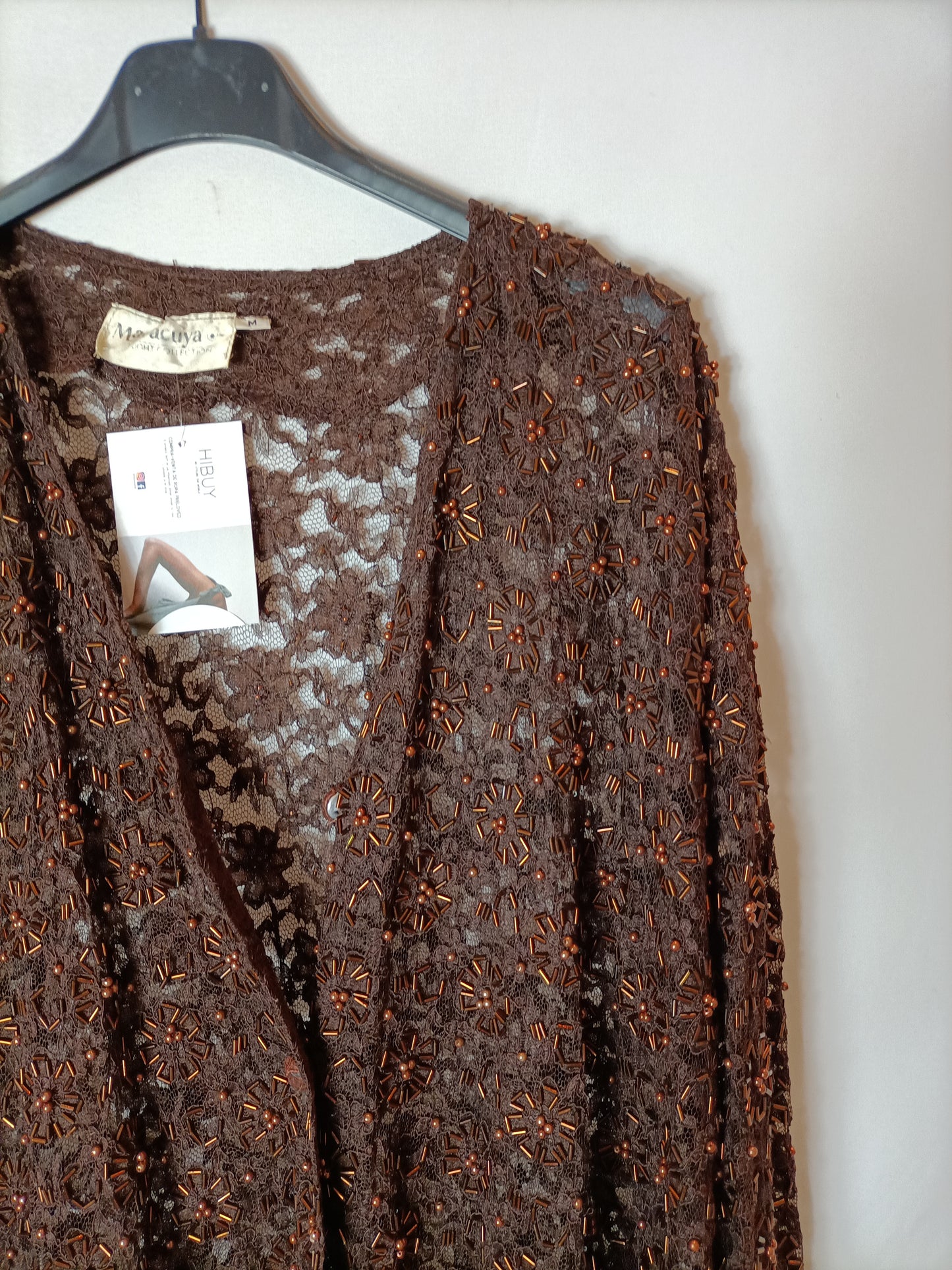 MARACUYA. Brown beaded jacket TU (TARA)