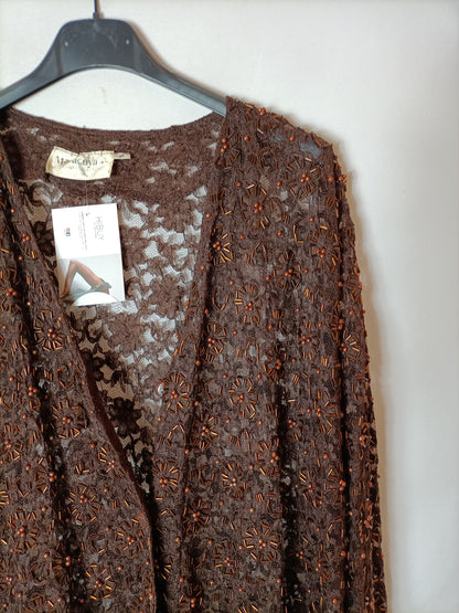 MARACUYA. Brown beaded jacket TU (TARA)