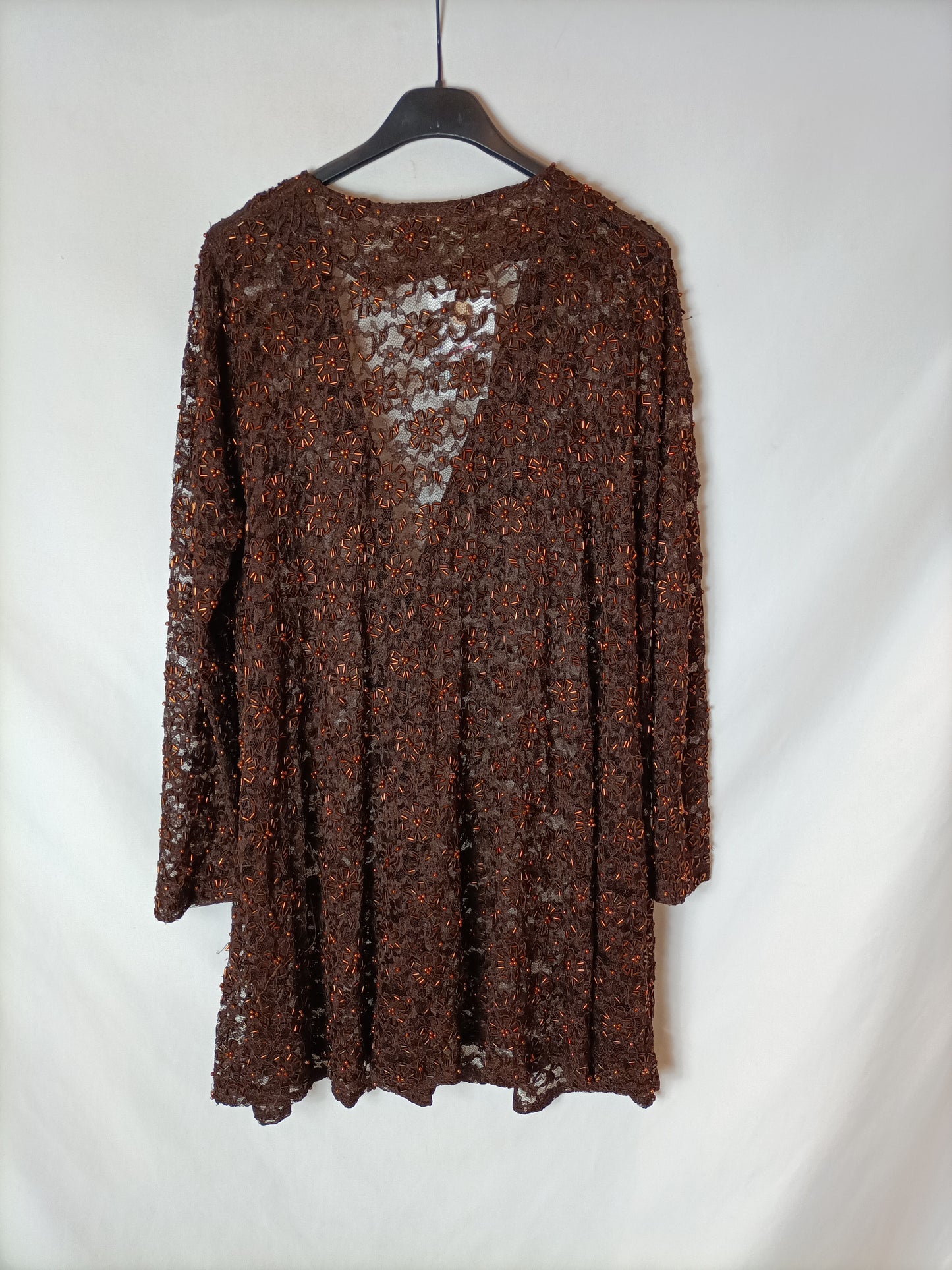 MARACUYA. Brown beaded jacket TU (TARA)