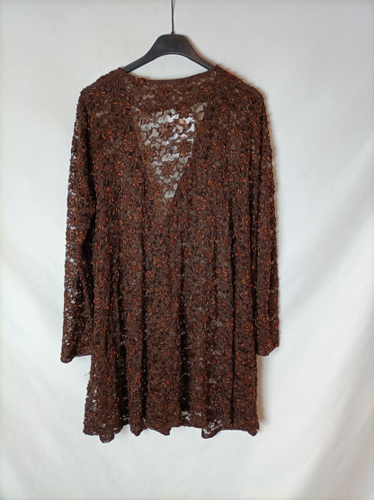 MARACUYA. Brown beaded jacket TU (TARA)