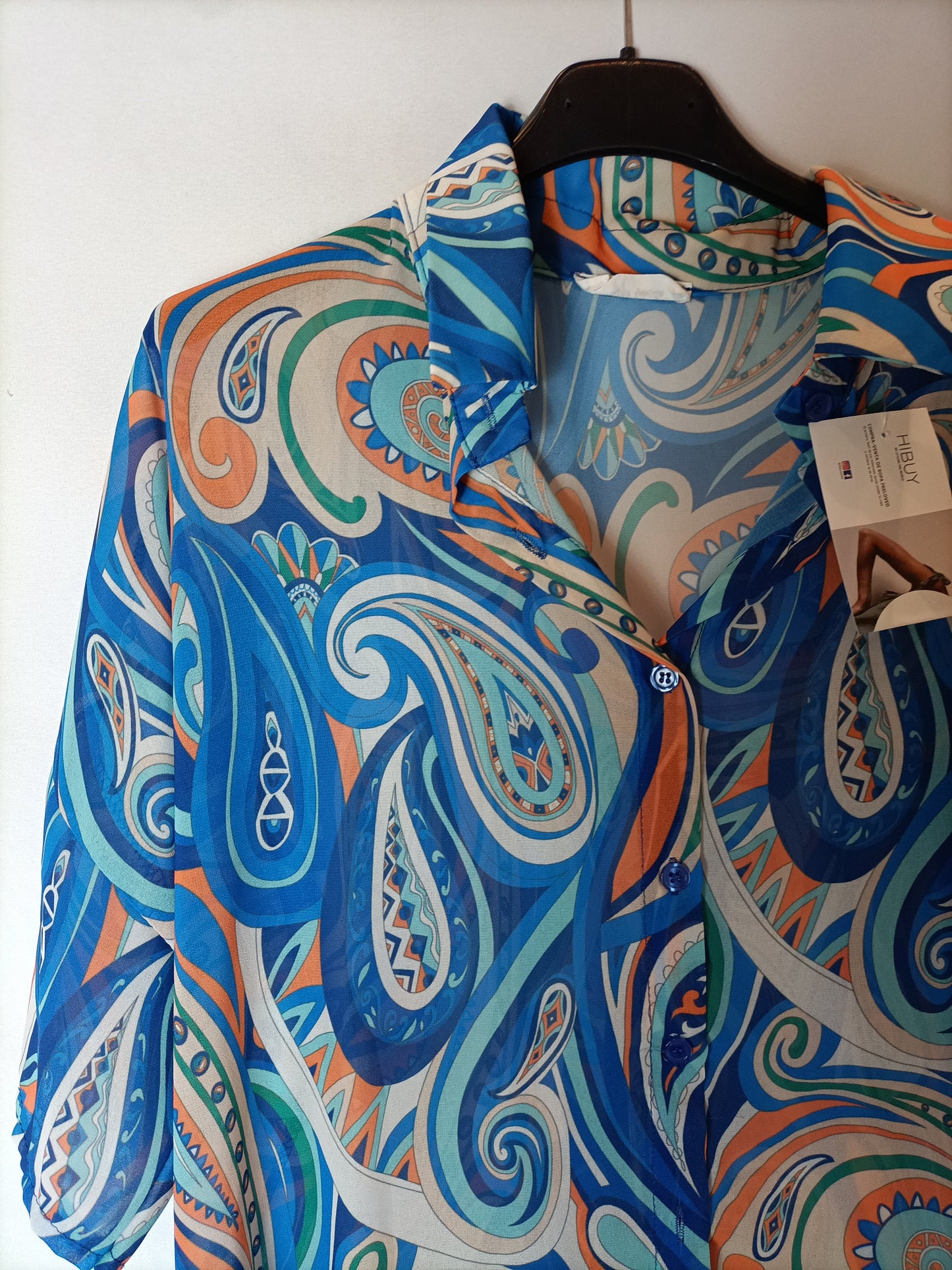 ALGO BONITO. Blusa semitransparente estampada T.U(m)