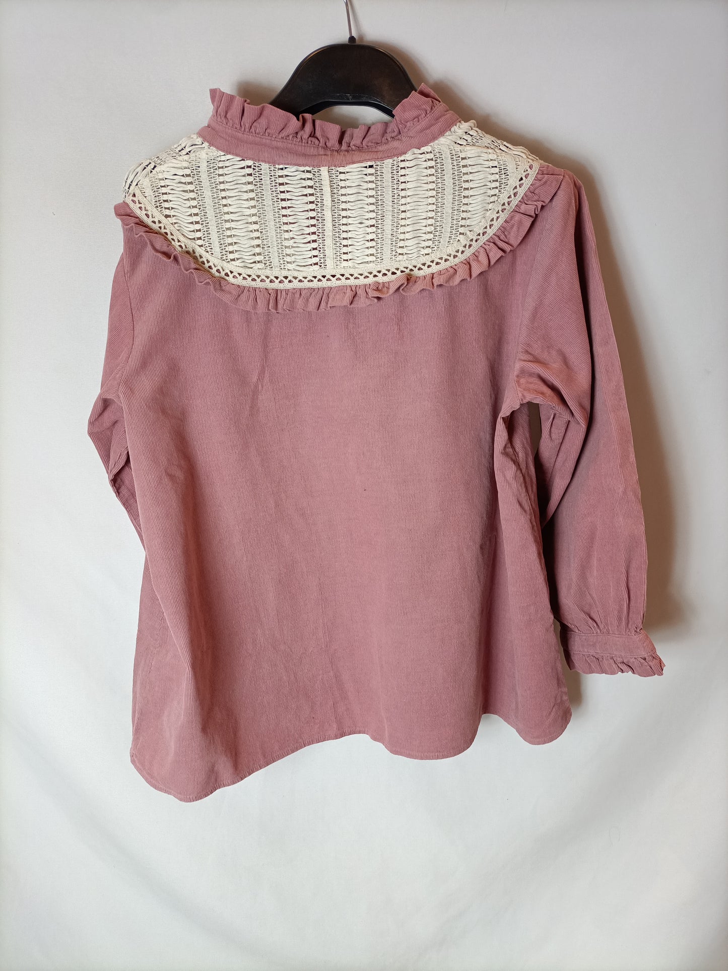 ZARA. Blusa micropana malva. T M (S)