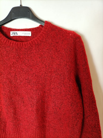 ZARA. Jersey rojo jaspeado T.s