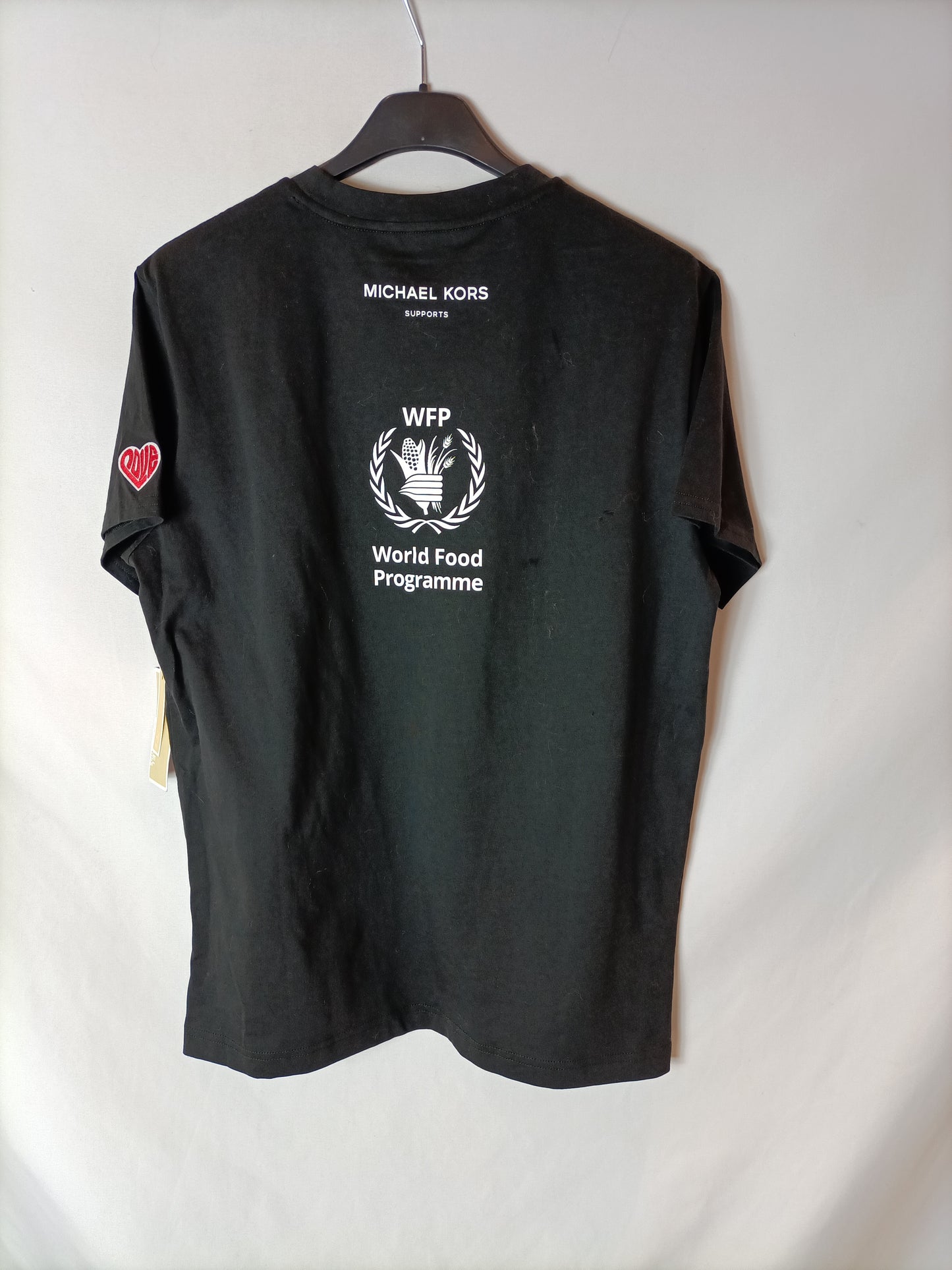 MICHAEL KORS. Camiseta negra letras T.xs