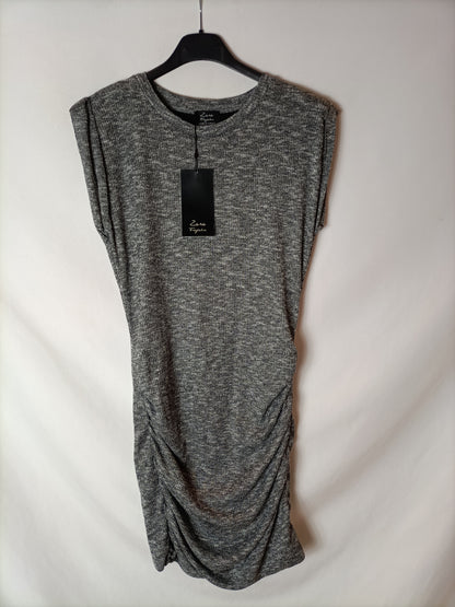ZARA. Vestido jaspeado fruncido T.s