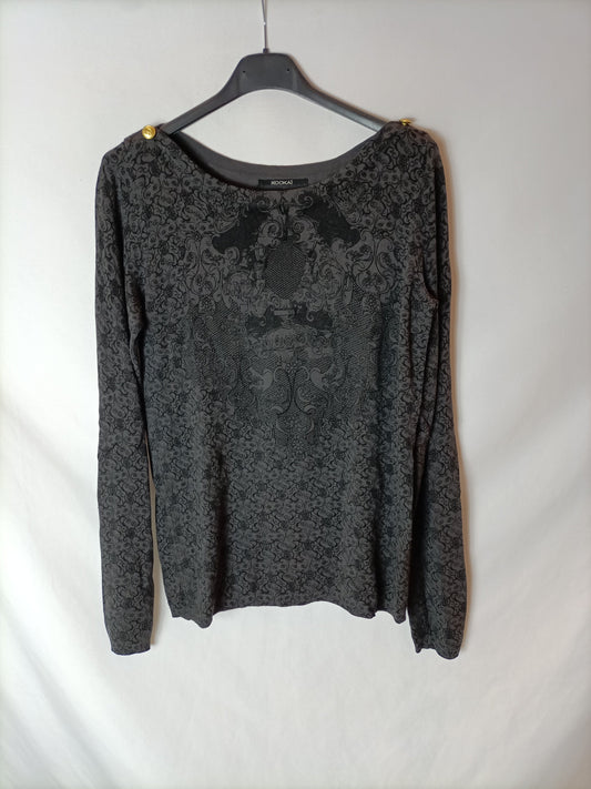 KOOKAI. Grey printed sweater size 0 (xs)