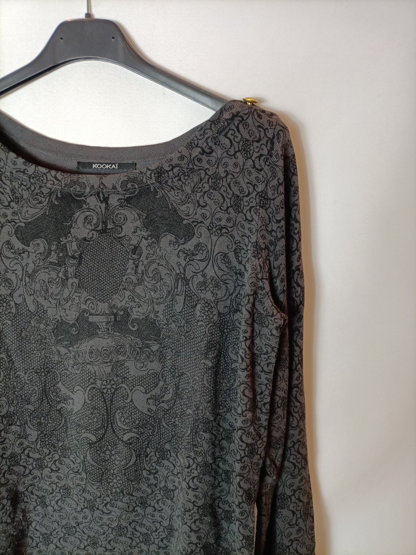 KOOKAI. Jersey gris estampado T.0(xs)