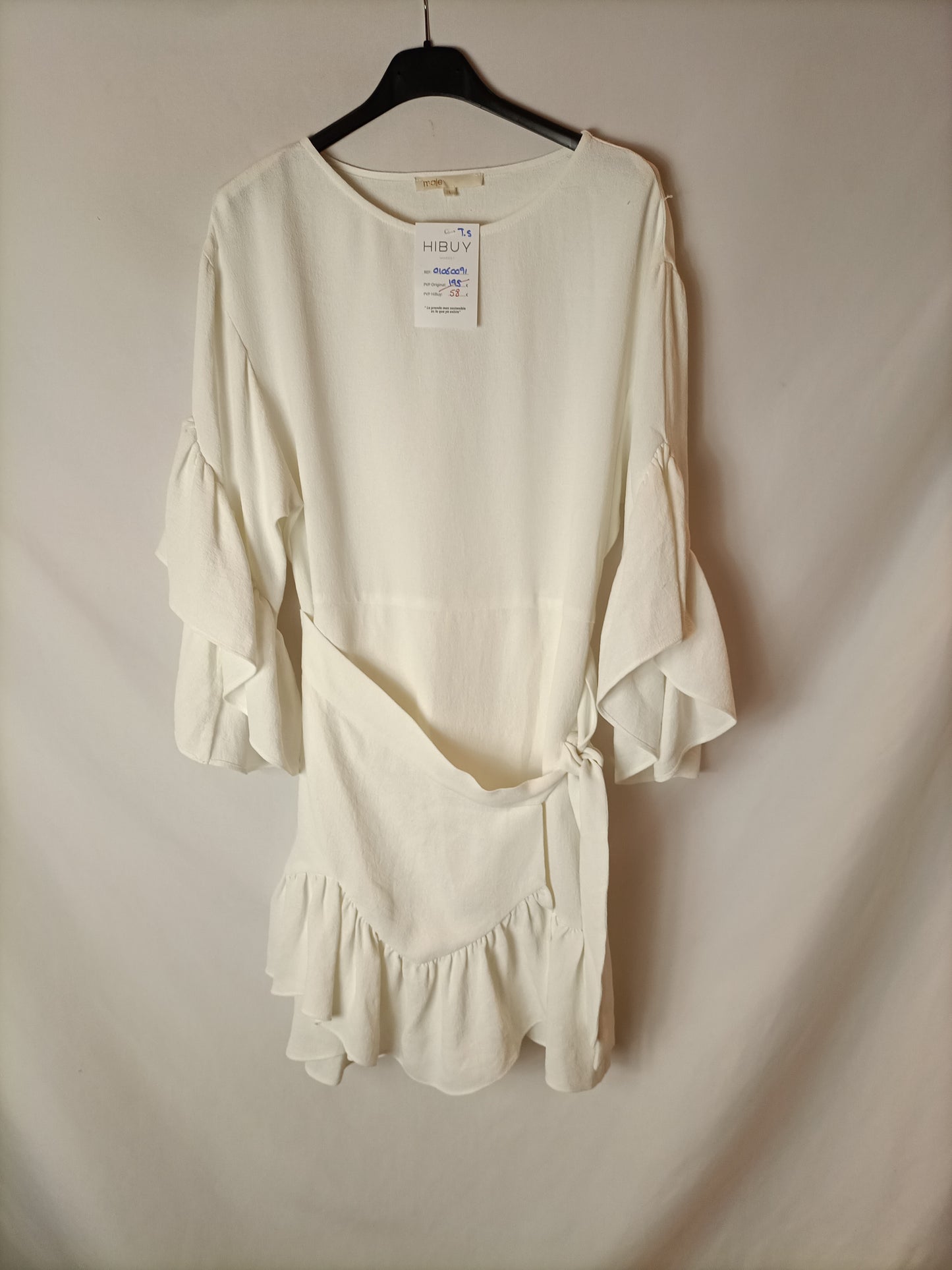 MAJE.Vestido corto blanco T.1 (S)