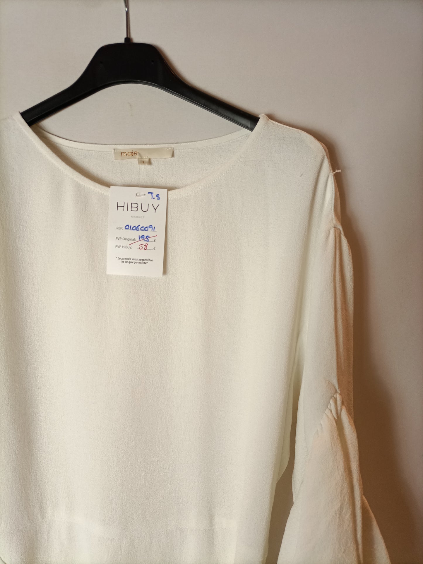 MAJE.Vestido corto blanco T.1 (S)