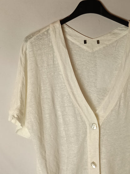 OTHERS.White buttoned top YOUR (S/M)