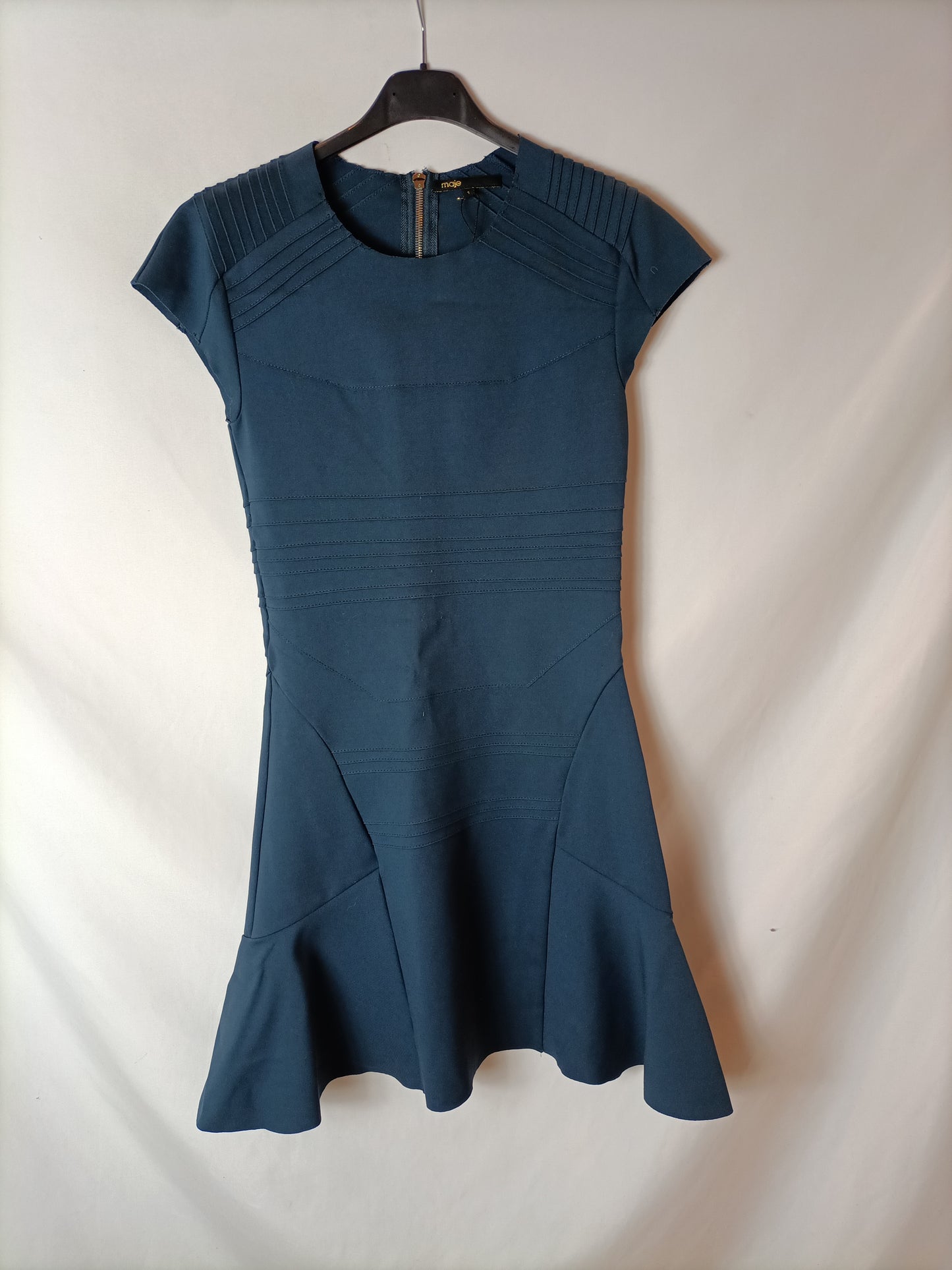 MAJE. Vestido azul entallado T.1(S)